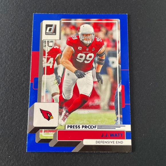 J.J Watt: Arizona Cardinals, Defensive End 2022 Donruss Press Proof Football #8 - Picture 1 of 2